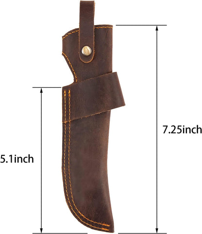 Knife Sheath,Leather Knife Sheath for Belt,Chef Knife Guard,Knife Holster for 5 inch Blade Knife,Knife Holder,Knife Cover Sleeve,EDC Belt Organizer,Sheath for Chef Meat Cleaver,Gifts for Men