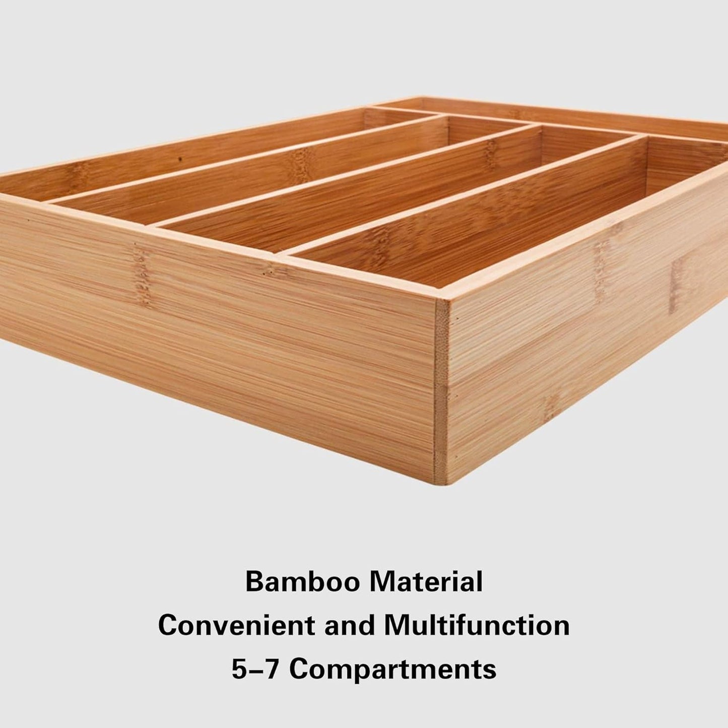 Bamboo Drawer Organizer Expandable Cutlery Tray Adjustable Utensils Holde