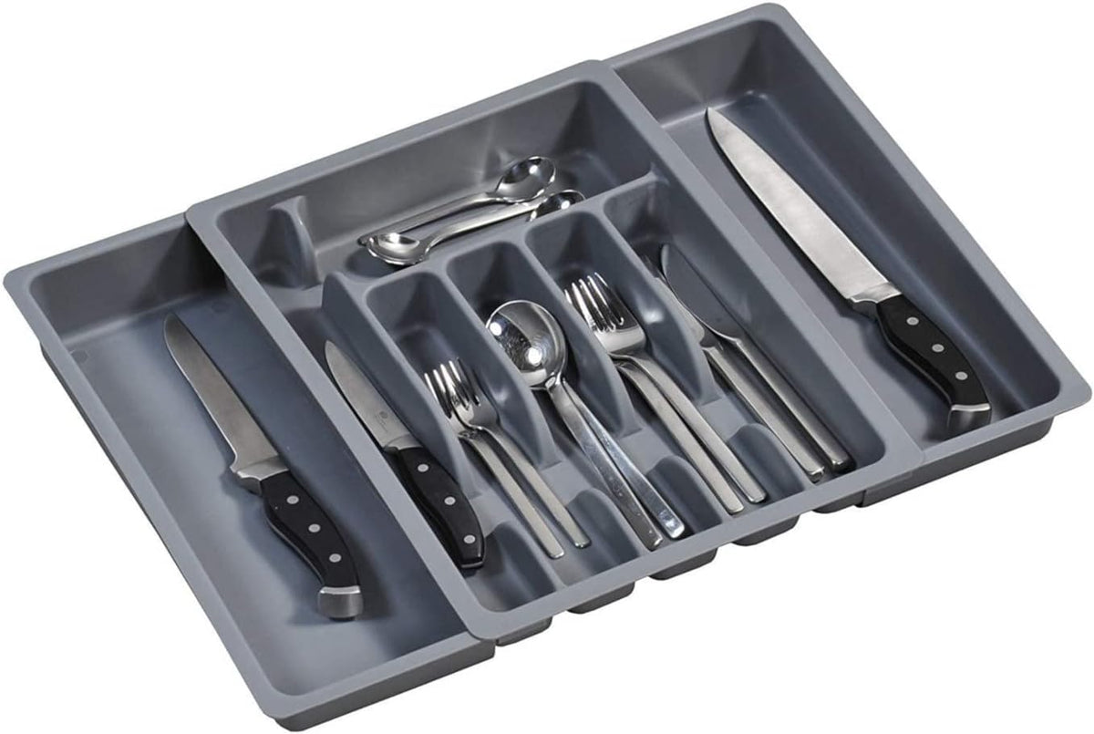 30087 Grey Variable Cutlery Drawer, 11,42 x 2,56 x 14,96"