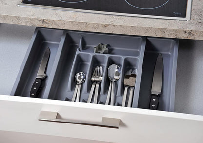 30087 Grey Variable Cutlery Drawer, 11,42 x 2,56 x 14,96"
