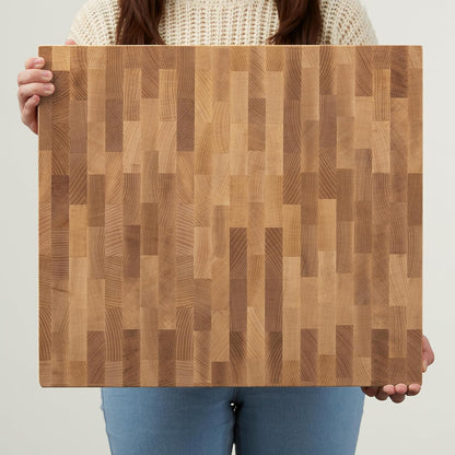 Premium Wooden Cutting Board 16x18x1.75 - Handcrafted North American Hardwood End Grain with Feet - Charcuterie/Wedding Gift - Made in USA