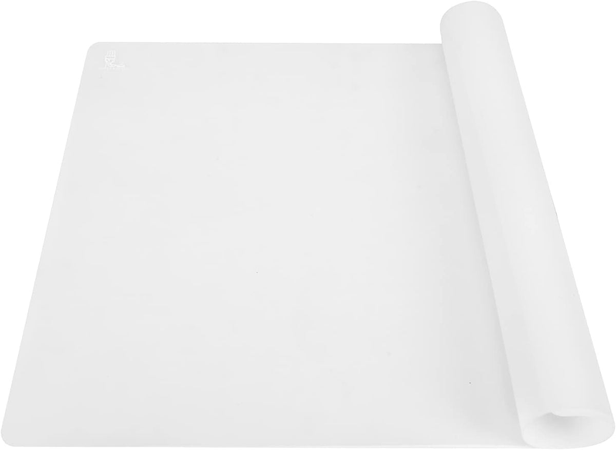 Thick Silicone Counter Mat Large 23.4x15.6" for Kitchen Countertop Crafts | Kitchen Table/Countertop Protector/Non Stick Pastry Baking Placemats Silicone Pad Crafts Kid Heat Resistant White Translucent