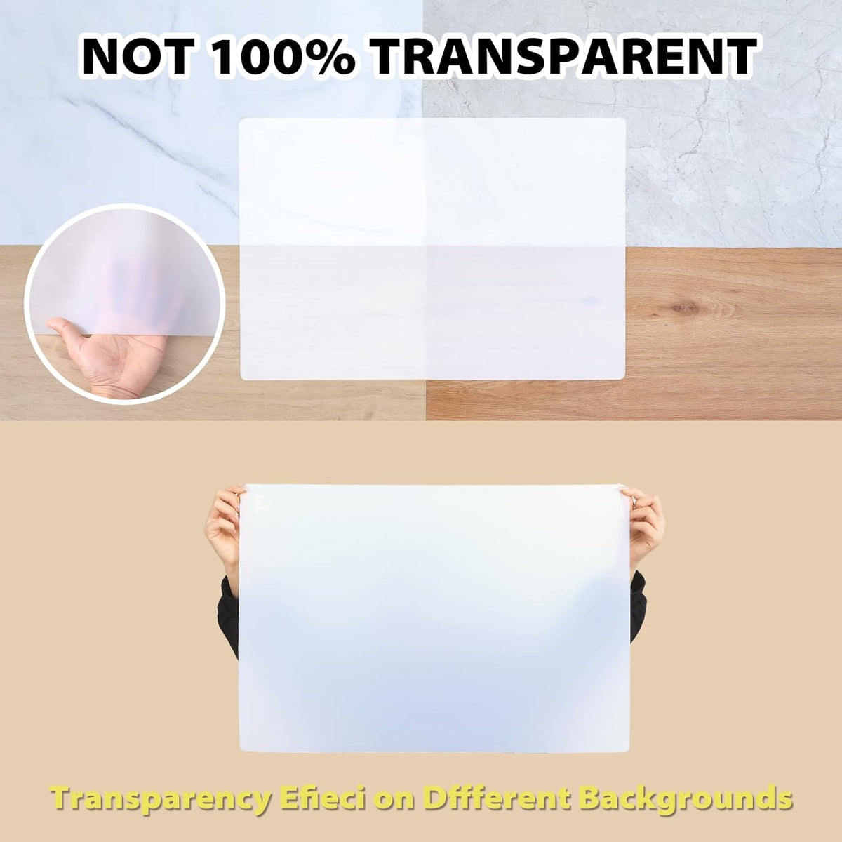 Thick Silicone Counter Mat Large 23.4x15.6" for Kitchen Countertop Crafts | Kitchen Table/Countertop Protector/Non Stick Pastry Baking Placemats Silicone Pad Crafts Kid Heat Resistant White Translucent