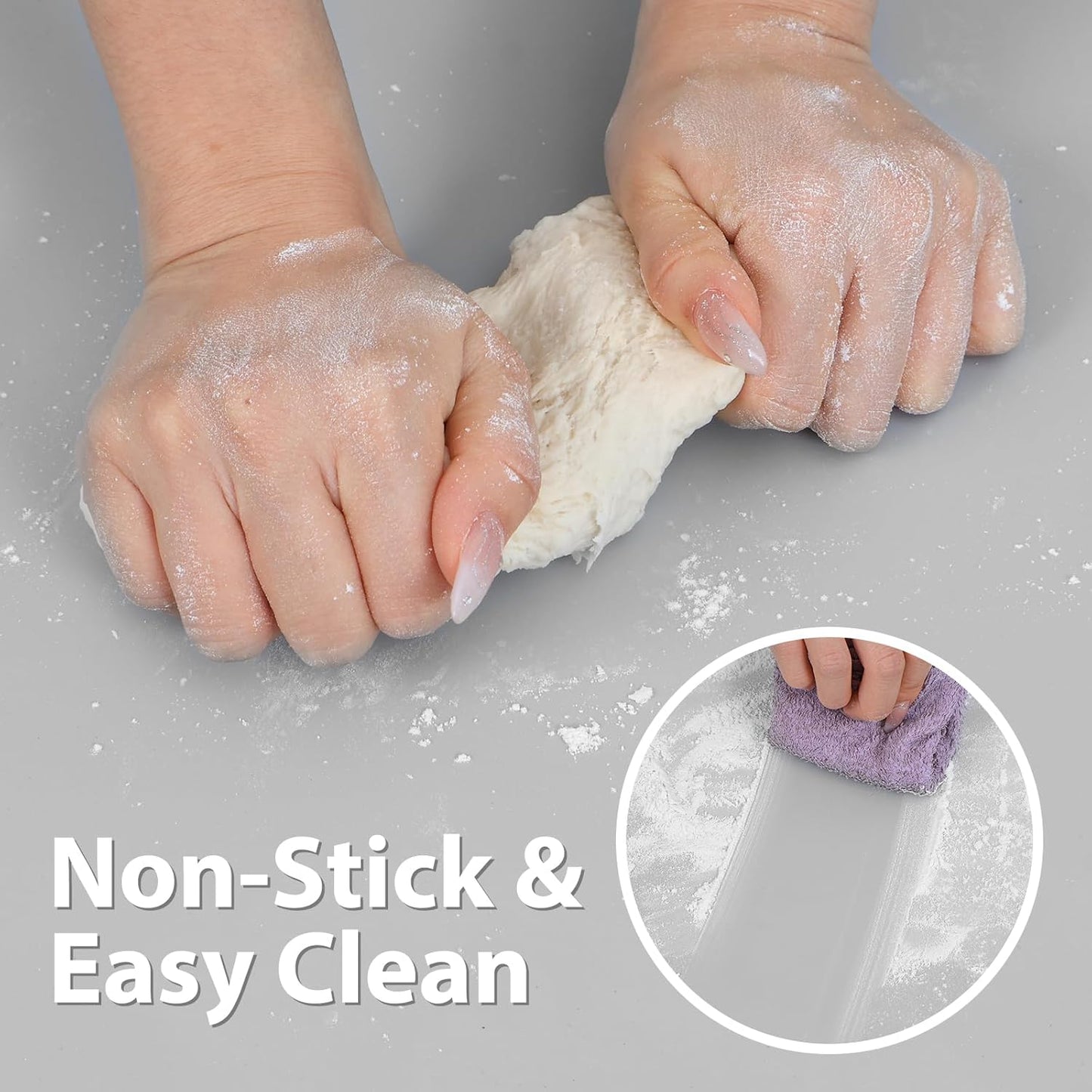 Thick Silicone Counter Mat Large 23.4x15.6" for Kitchen Countertop Crafts | Kitchen Table/Countertop Protector/Non Stick Pastry Baking Placemats Silicone Pad Crafts Kid Heat Resistant White Translucent