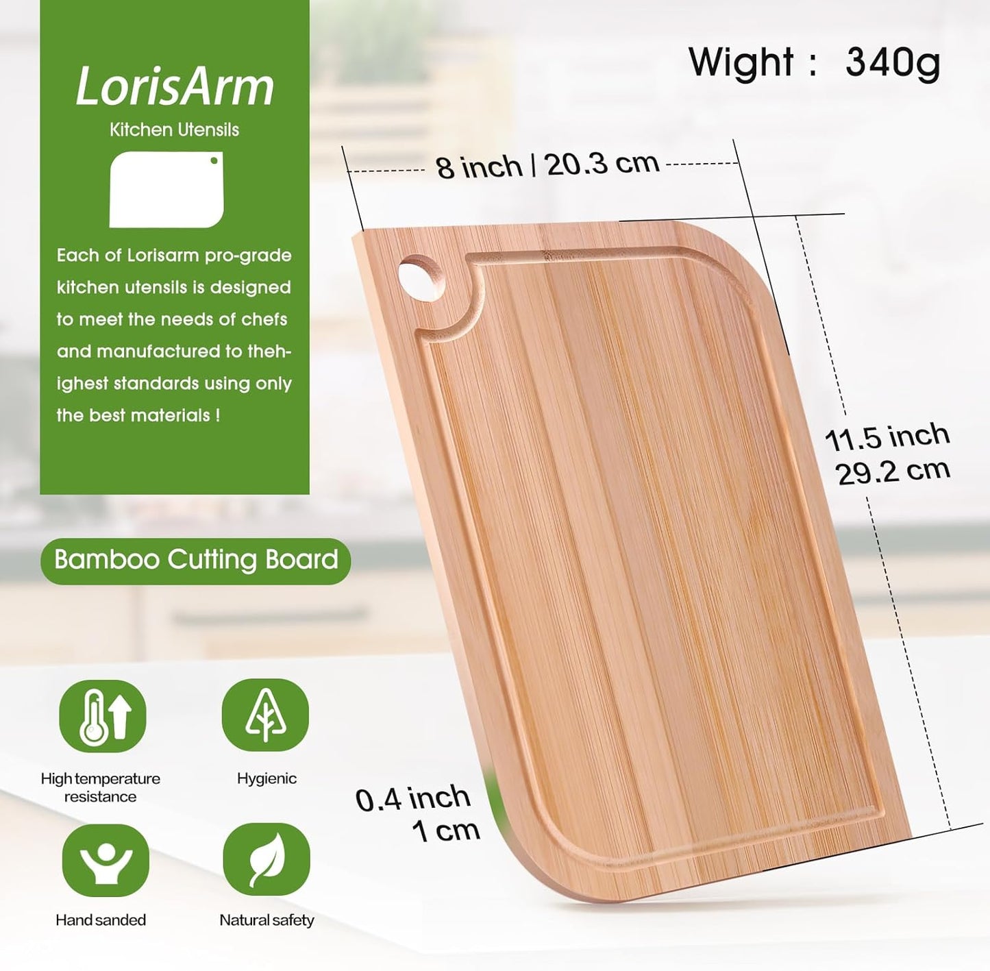 11.5"x 8" Small Bamboo Wood Cutting Board, Lightweight Wooden Fruit Cutting Board for Home.