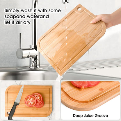 11.5"x 8" Small Bamboo Wood Cutting Board, Lightweight Wooden Fruit Cutting Board for Home.