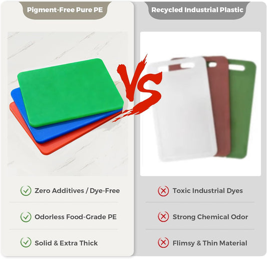 Color Coded Cutting Board Set of 3-18" x 12" x 0.75" Commercial Cutting Boards, 3-Piece (Red, Green, Blue) Plastic Chopping Board for Meat, Vegetables and Seafood