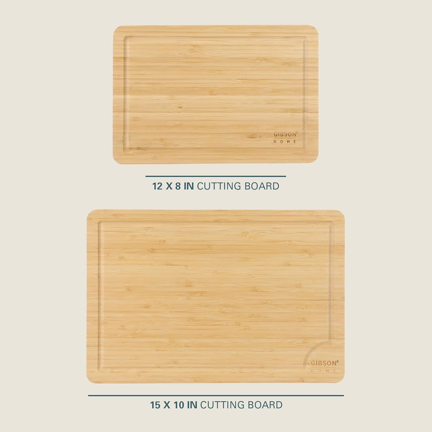 Gibson Home Forestview 18" x 12" Bamboo Cutting Board – Durable Large Kitchen Wooden Chopping Carving Board with Juice Groove, Oil Finished