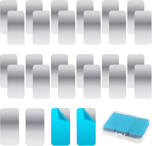Metal Plates for Magnets 28 Pcs Adhesive Magnetic Mounts | Metal Plates for Magnets Create Magnetic Surfaces Anywhere with 0.4mm Steel Backing and Strong Adhesive for Clean Removal