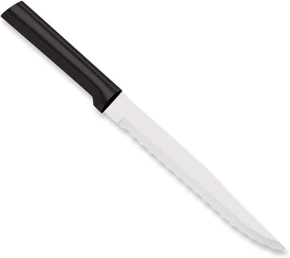 Serrated Slicer Knife (R138), Silver Handle, Pack of 2 | 7" Stainless Steel Serrated Blade, Silver Cast Aluminum Handle