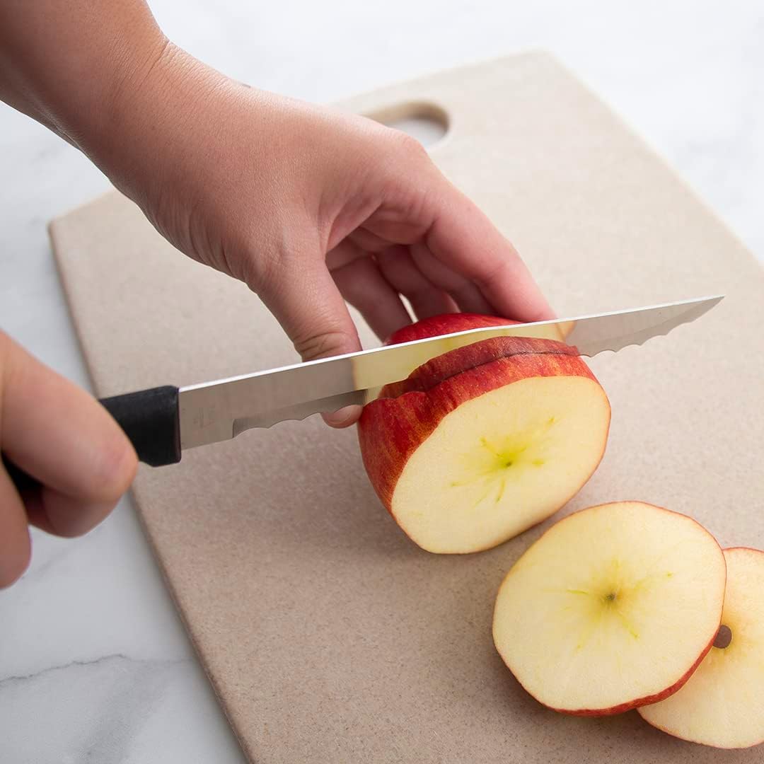 Serrated Slicer Knife (R138), Silver Handle, Pack of 2 | 7" Stainless Steel Serrated Blade, Silver Cast Aluminum Handle