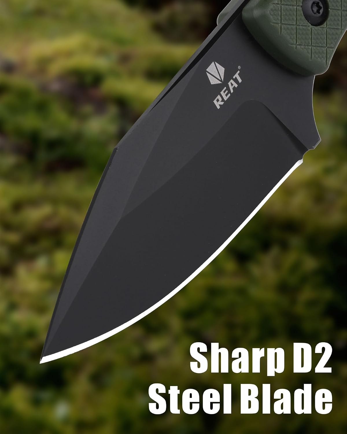 REAT Fixed Blade Knife with Kydex Sheath, 3.75" D2 Steel Blade,Ergonomic G10 Handle, Sharp EDC Knife, Small Tool for Camping Survival Tactical Hiking,Gifts for Men,Women