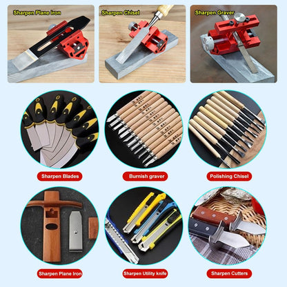 Honing Guide Woodworking Tool, Chisel Sharpening Jig, Chisels Sharpener of Whetstone, Adjustable Angle Sharpener Fits Planer and Blades 0-2.55 inches
