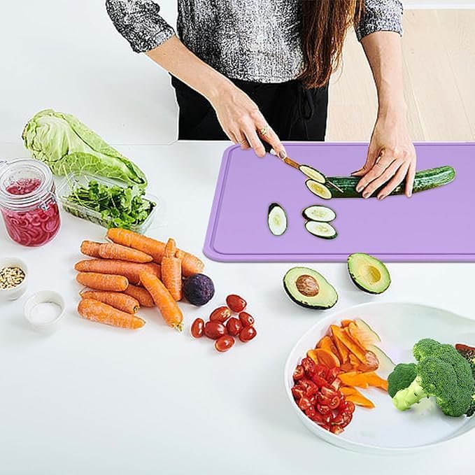 Silicone Cutting Board,Colored Flexible Silicone Cutting Mat Chopping Board Chopping Mats Veggies Cutting Pad Kitchen Cutting Plate for Meat Vegetables