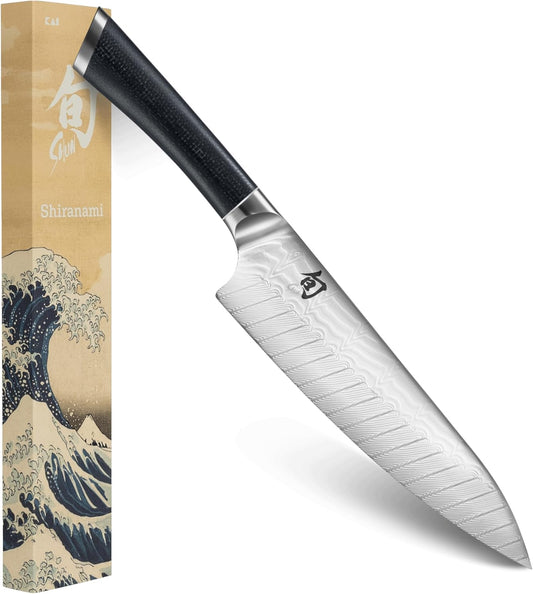 Shiranami 8" Chef's Knife | Handcrafted Japanese All Purpose Kitchen Knife, VG10 and VG2 Damascus Steel Blade, Jute Micarta Handle