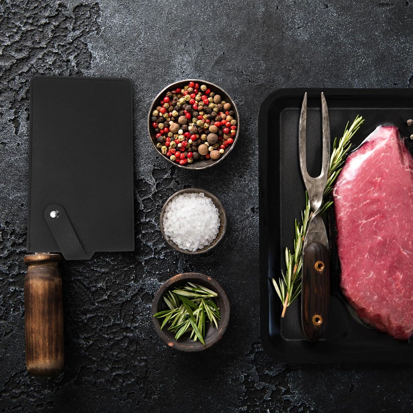 PU Leather Knife Meat Cleaver Sheath, Waterproof Chef Knife Guards Wide Knife Protector Cleaver Cover for Home Kitchen, Brown