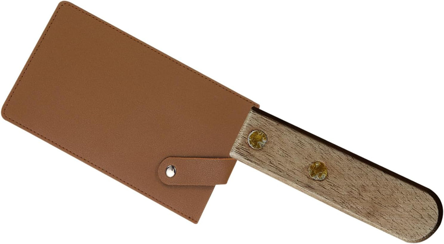 PU Leather Knife Meat Cleaver Sheath, Waterproof Chef Knife Guards Wide Knife Protector Cleaver Cover for Home Kitchen, Brown