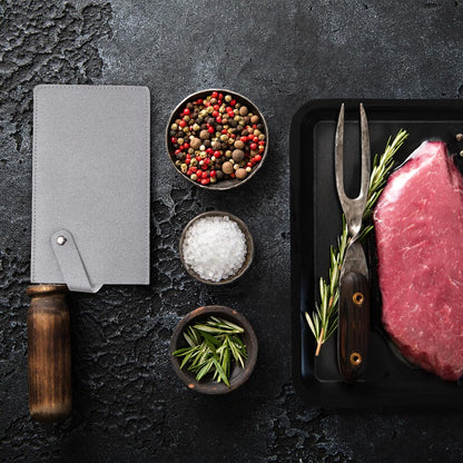 PU Leather Knife Meat Cleaver Sheath, Waterproof Chef Knife Guards Wide Knife Protector Cleaver Cover for Home Kitchen, Brown