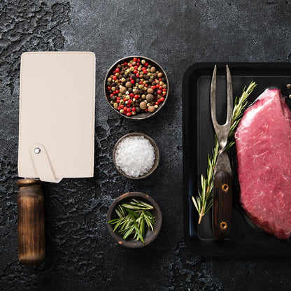 PU Leather Knife Meat Cleaver Sheath, Waterproof Chef Knife Guards Wide Knife Protector Cleaver Cover for Home Kitchen, Brown