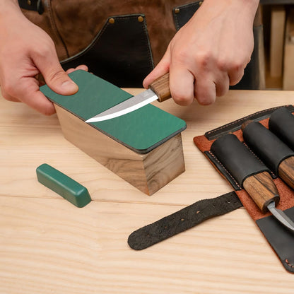 Spoon Wood Carving Kit - Spoon Carving Tools Set with Hook Knife, Sloyd, Chip, Small Detail Whittling Knives S13X - Deluxe Whittling Knife Set with & Leather Strop and Leather Case