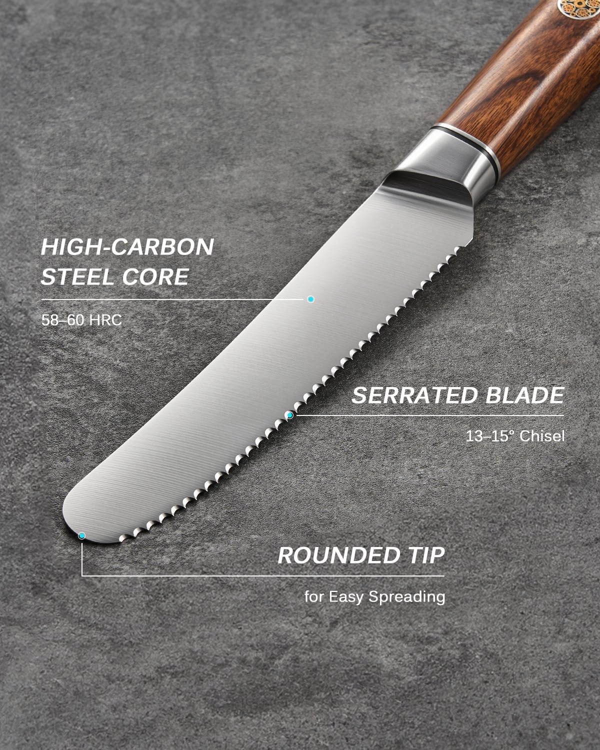 6.5 Inch Boning Knife, Daimyo Series, Rosewood Handle, 440C Steel