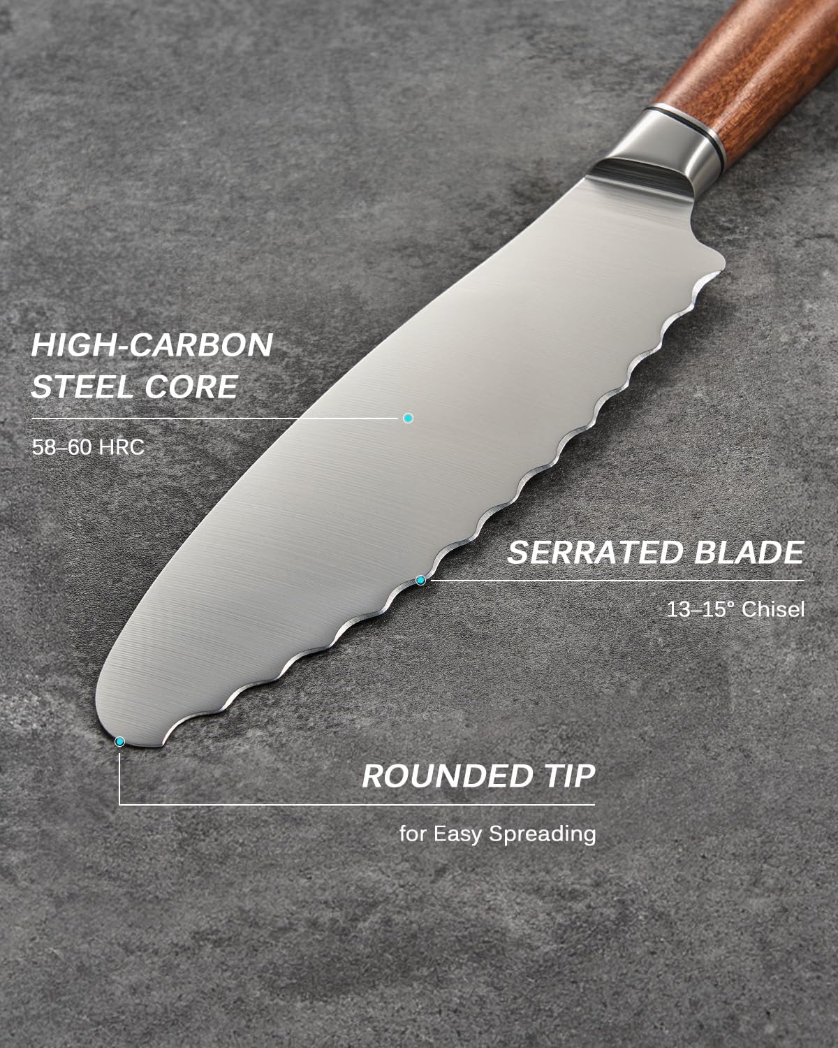 6.5 Inch Boning Knife, Daimyo Series, Rosewood Handle, 440C Steel