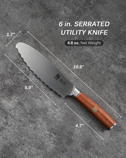 6.5 Inch Boning Knife, Daimyo Series, Rosewood Handle, 440C Steel