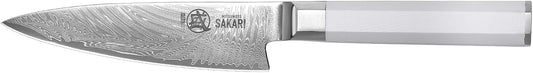 5.6-Inch Japanese Paring Knife, 67-Layer VG-Pro Damascus | Fruit Peeling and Trimming, Petty Knife Control, Deep-Cryo Treatment, G10 Handle, Sandalwood Box