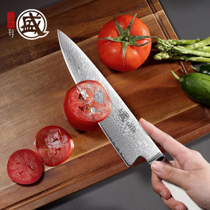 5.6-Inch Japanese Paring Knife, 67-Layer VG-Pro Damascus | Fruit Peeling and Trimming, Petty Knife Control, Deep-Cryo Treatment, G10 Handle, Sandalwood Box