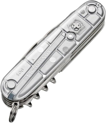 Huntsman Swiss Army Knife, 15 Functions, Swiss Made Pocket Knife with Large Blade, Screwdriver, Scissors and Wood Saw - Red