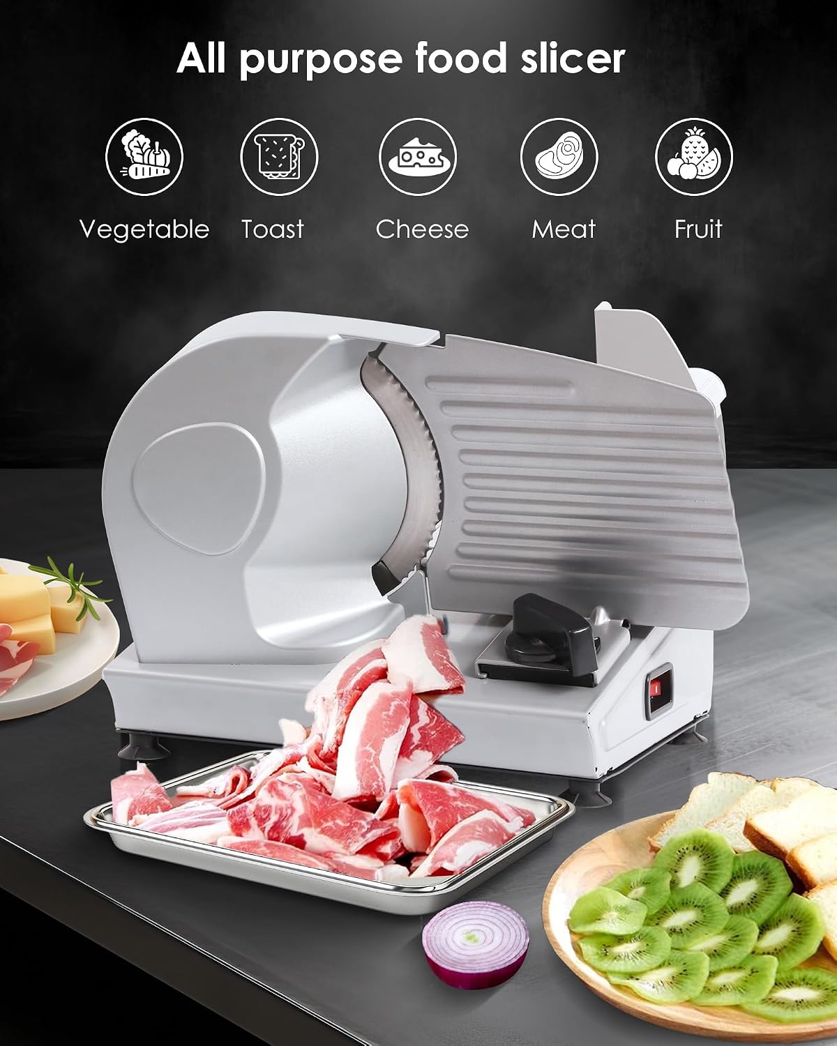Meat Slicer Machine for Home Use, Electric Deli Slicer