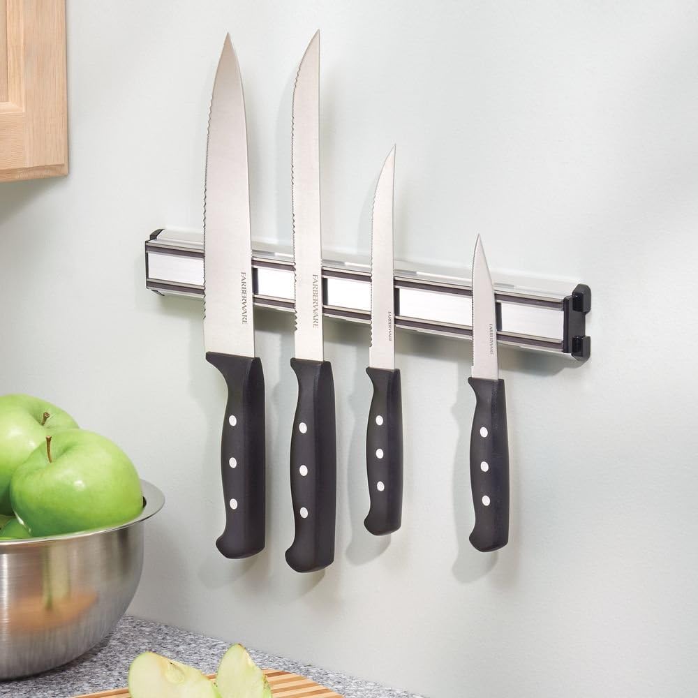 Wall Mount Magnetic Knife Holder Strip for Kitchen Utensil Storage - Stainless Steel, 14"