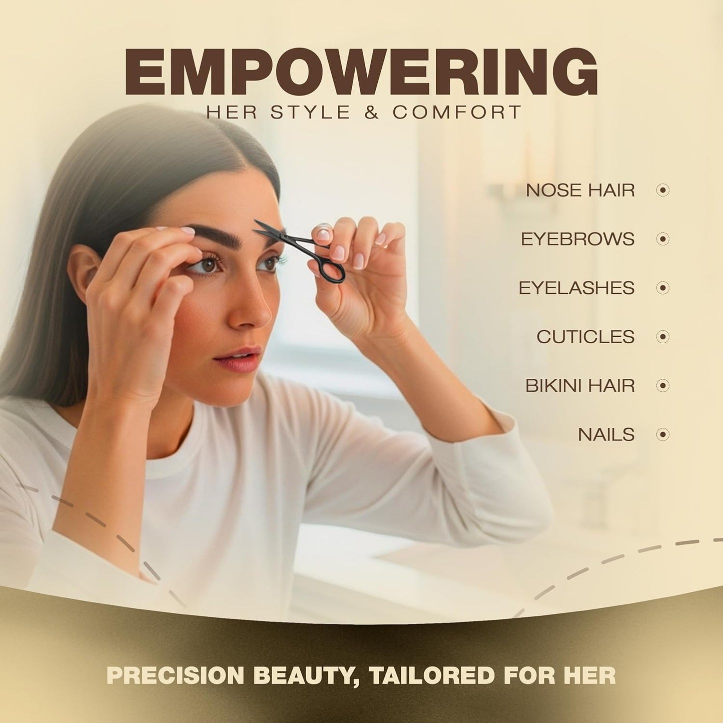Eyebrow Scissors For Women - Stainless Steel Small Scissors