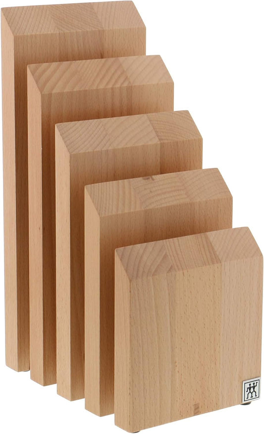 Upright Magnetic Knife Block, Made in Italy, Natural Beechwood Kitchen Knife Holder, Contemporary Countertop Storage