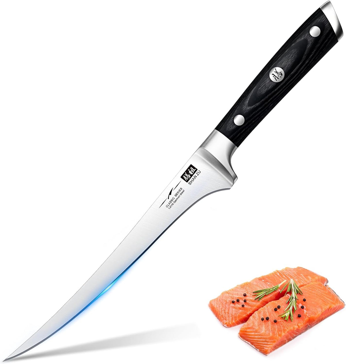 12" Brisket Slicing Knife - Carving Slicing Meat Knive in Wood Handle | For Brisket, Turkey, Meat, 5Cr15MoV Stainless Steel, Full Tang, Ergonomic Wood Handle, Razor Sharp, Gift Box Included