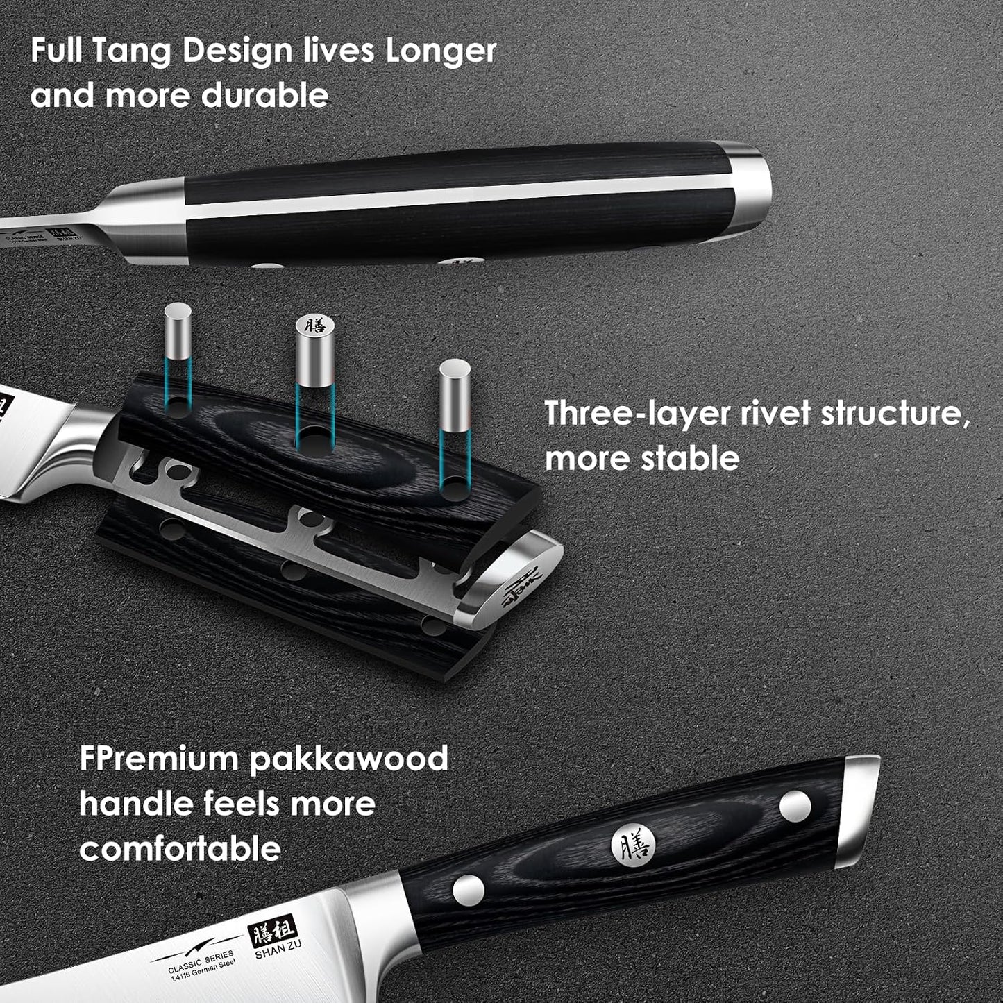 12" Brisket Slicing Knife - Carving Slicing Meat Knive in Wood Handle | For Brisket, Turkey, Meat, 5Cr15MoV Stainless Steel, Full Tang, Ergonomic Wood Handle, Razor Sharp, Gift Box Included
