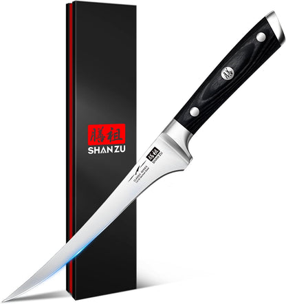 12" Brisket Slicing Knife - Carving Slicing Meat Knive in Wood Handle | For Brisket, Turkey, Meat, 5Cr15MoV Stainless Steel, Full Tang, Ergonomic Wood Handle, Razor Sharp, Gift Box Included