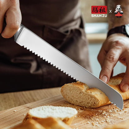 12" Brisket Slicing Knife - Carving Slicing Meat Knive in Wood Handle | For Brisket, Turkey, Meat, 5Cr15MoV Stainless Steel, Full Tang, Ergonomic Wood Handle, Razor Sharp, Gift Box Included