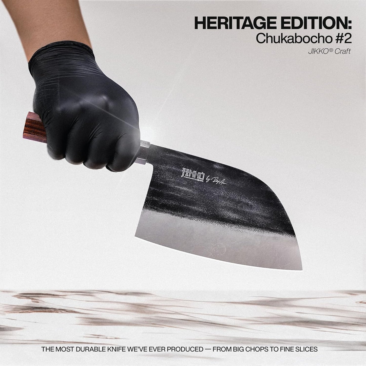 ® Heritage Edition – Chukabocho #2 Japanese Cleaver Knife | Hand-Forged AUS-8 Steel Butcher Knife with Ebony & Rosewood Handle – Heavy-Duty Meat & Vegetable Cleaver with 3× Edge Retention