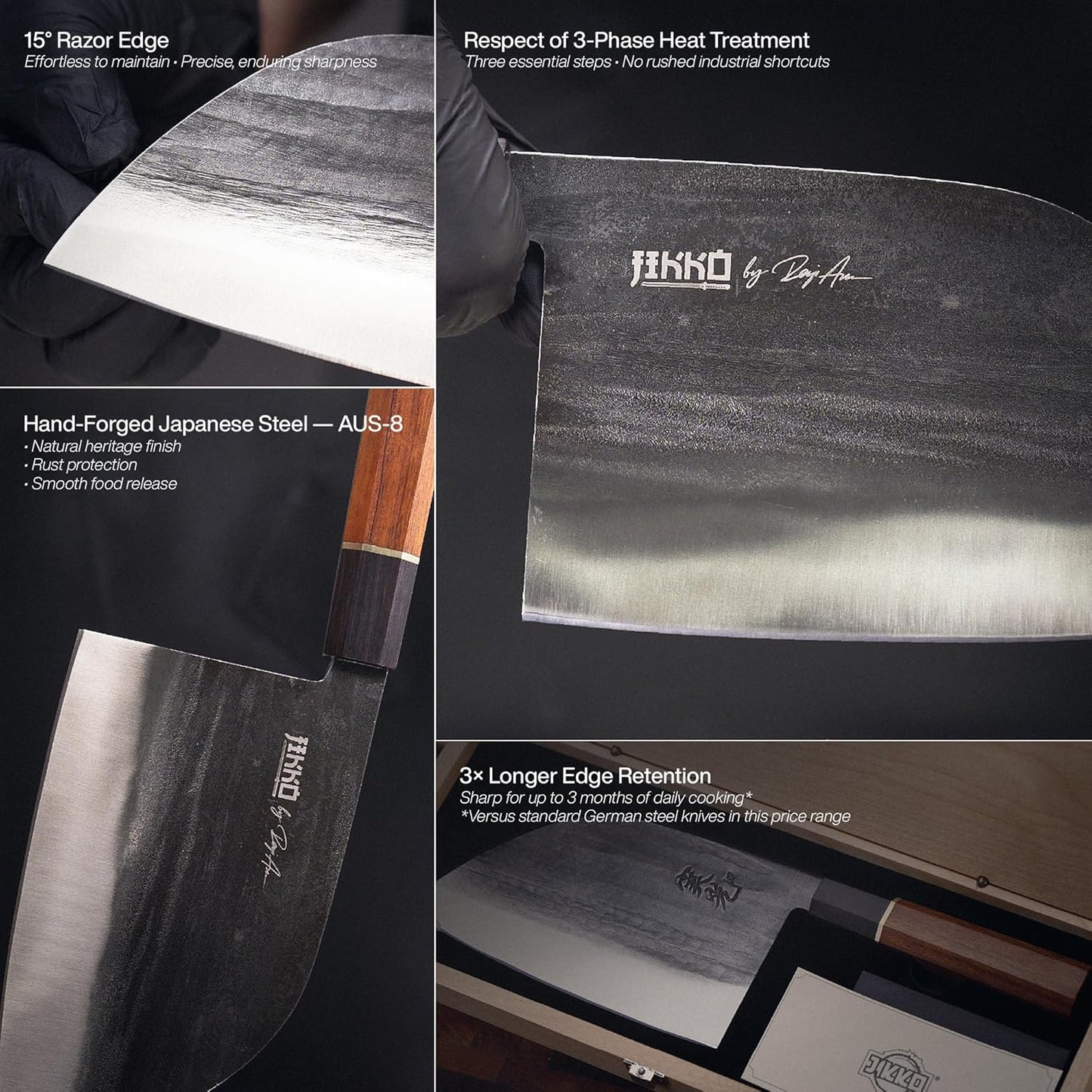 ® Heritage Edition – Chukabocho #2 Japanese Cleaver Knife | Hand-Forged AUS-8 Steel Butcher Knife with Ebony & Rosewood Handle – Heavy-Duty Meat & Vegetable Cleaver with 3× Edge Retention