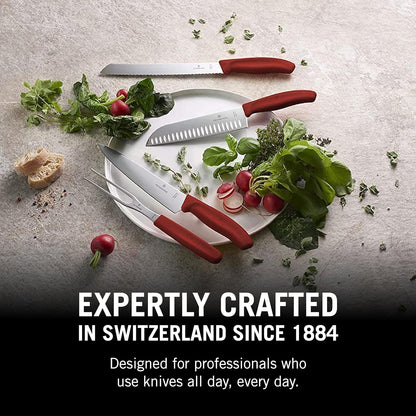 Swiss Classic 2 Piece Paring Knife Set, 3.25" Straight and 4.5" Utility, Red
