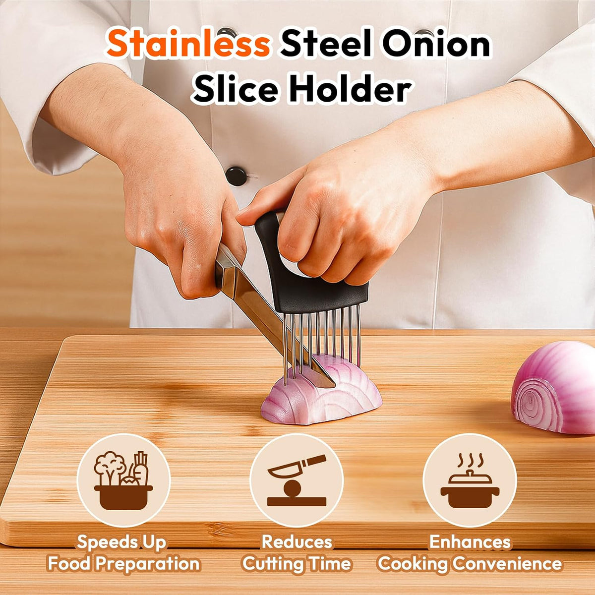 Onion Slicer with Protective Case, Onion Cutter, Meat Tenderizer Tool