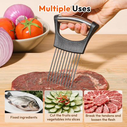 Onion Slicer with Protective Case, Onion Cutter, Meat Tenderizer Tool
