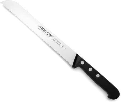 Salmon Knife/Fish Knife 11 Inch Nitrum Stainless Steel and 290 mm blade. Ergonomic Polyoxymethylene POM Handle. Series Universal. Long, sturdy blade and serrated edge. Easily cuts. Color Black