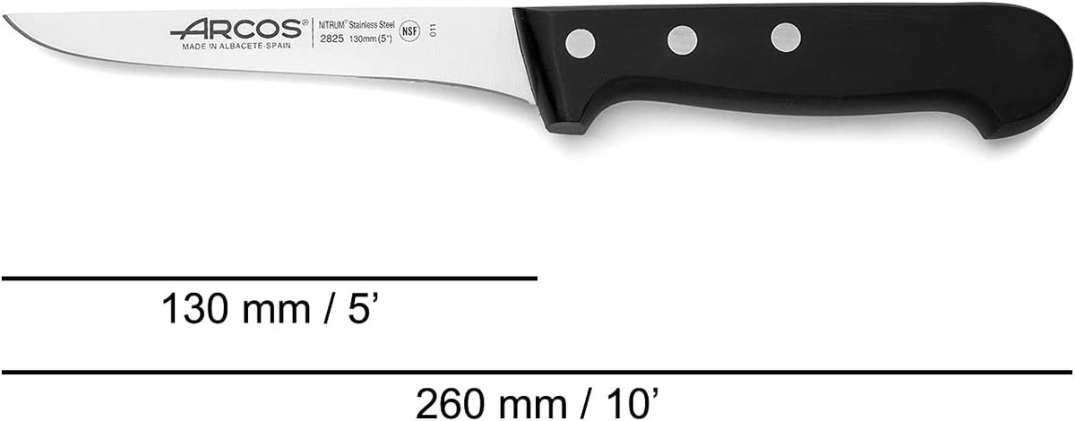 Salmon Knife/Fish Knife 11 Inch Nitrum Stainless Steel and 290 mm blade. Ergonomic Polyoxymethylene POM Handle. Series Universal. Long, sturdy blade and serrated edge. Easily cuts. Color Black