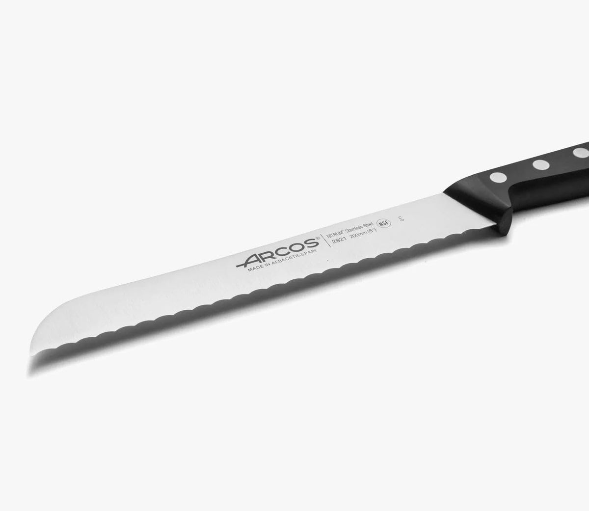Salmon Knife/Fish Knife 11 Inch Nitrum Stainless Steel and 290 mm blade. Ergonomic Polyoxymethylene POM Handle. Series Universal. Long, sturdy blade and serrated edge. Easily cuts. Color Black