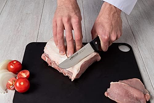 Salmon Knife/Fish Knife 11 Inch Nitrum Stainless Steel and 290 mm blade. Ergonomic Polyoxymethylene POM Handle. Series Universal. Long, sturdy blade and serrated edge. Easily cuts. Color Black