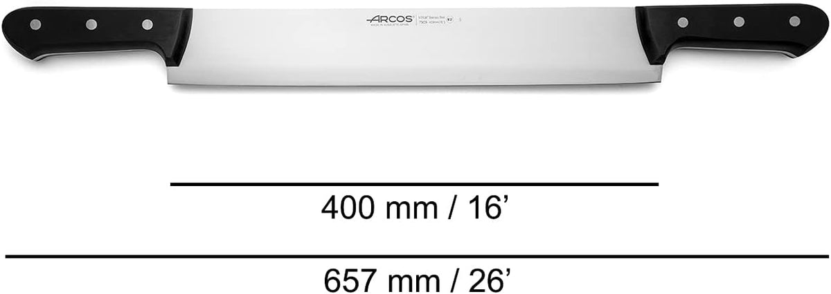 Salmon Knife/Fish Knife 11 Inch Nitrum Stainless Steel and 290 mm blade. Ergonomic Polyoxymethylene POM Handle. Series Universal. Long, sturdy blade and serrated edge. Easily cuts. Color Black