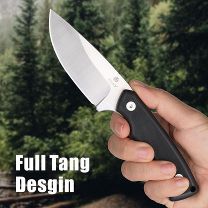 REAT Fixed Blade Knife with Kydex Sheath, 3.25" D2 Steel Blade with Full Tang Design,Ergonomic G10 Handle, Sharp EDC Knife for Hunting,Camping,Bushcraft,Hiking,Skining,Gifts for Men,Women
