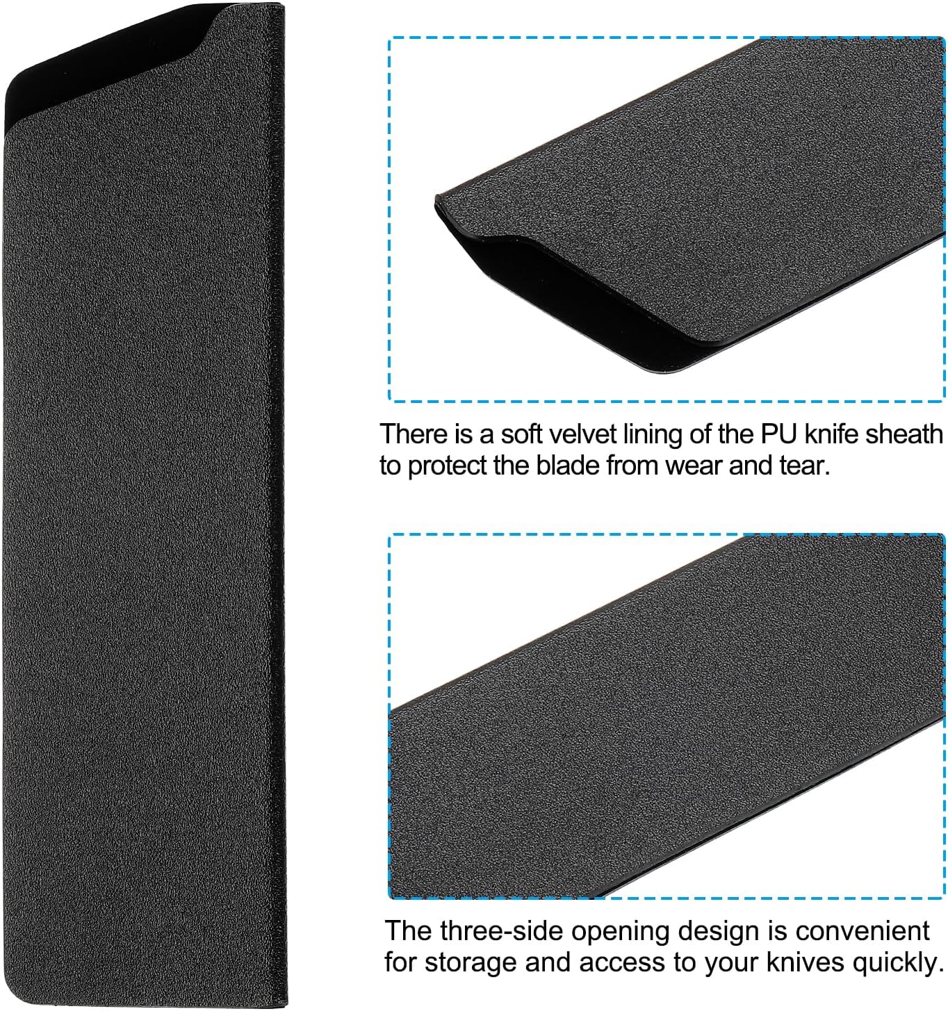 ABS Knife Cover Sleeves for 7" Chopping Knife Cleaver, Knives Edge Guard Blade Protector Universal Sheath for Home Kitchen, Black